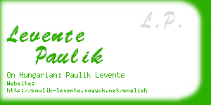 levente paulik business card